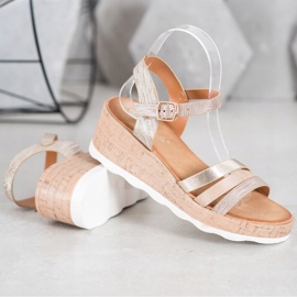 Weide Sandalias de cuña doradas dorado 1