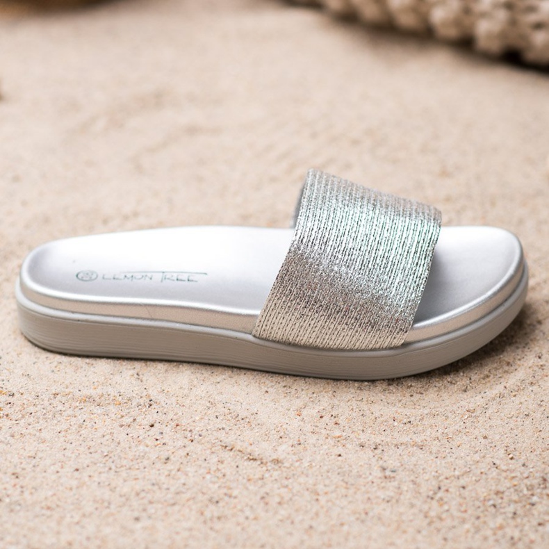 SHELOVET Pantuflas Clásicas Plateadas gris 1