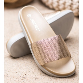 SHELOVET Pantuflas doradas clásicas dorado 3