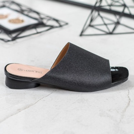 SHELOVET Pantuflas elegantes con purpurina negro 3