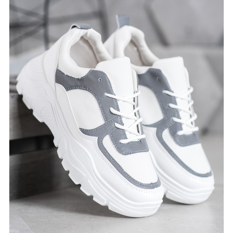 SHELOVET Zapatillas de deporte con cordones de moda blanco 1 SHELOVET Zapatillas de deporte con cordones de moda blanco 1