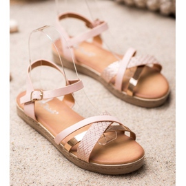 Weide Sandalias elegantes hechas de cuero ecológico rosa 1