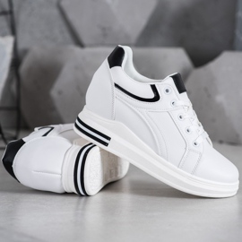 SHELOVET Zapatillas de cuña blancas blanco 2