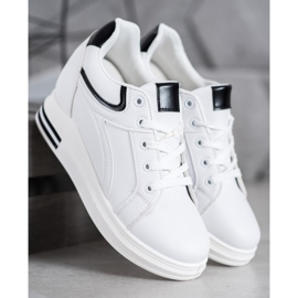 SHELOVET Zapatillas de cuña blancas blanco 1