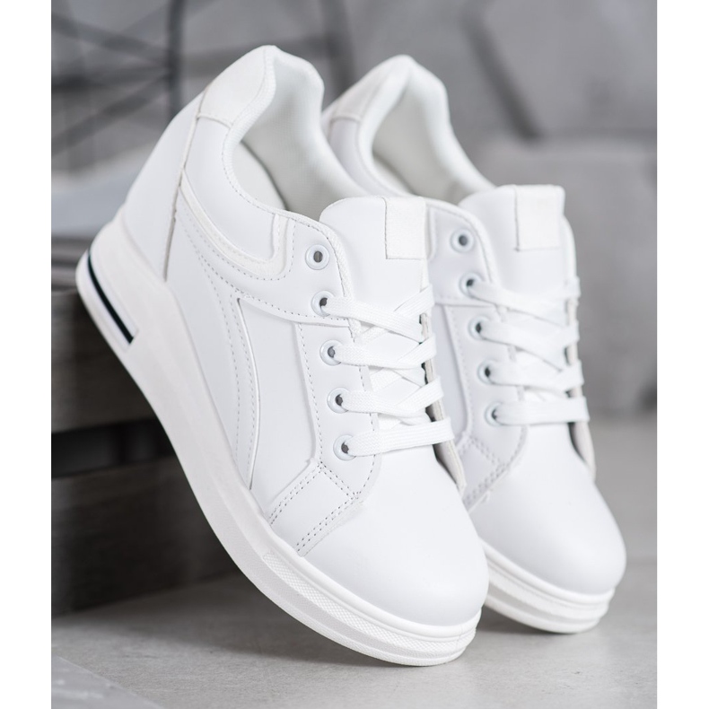 SHELOVET Zapatillas de cuña blancas blanco 1