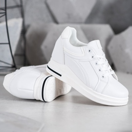 SHELOVET Zapatillas de cuña blancas blanco 2