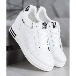 SHELOVET Zapatillas de cuña blancas blanco 2