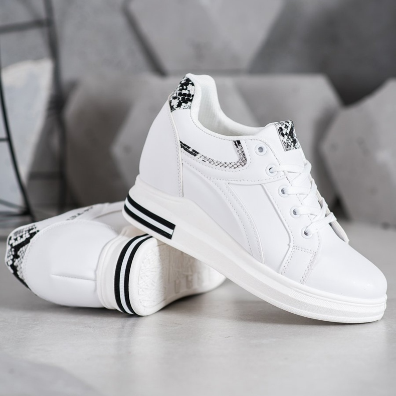 SHELOVET Zapatillas de cuña blancas blanco 1