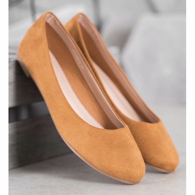 Best Shoes Bailarinas de ante marrón 1