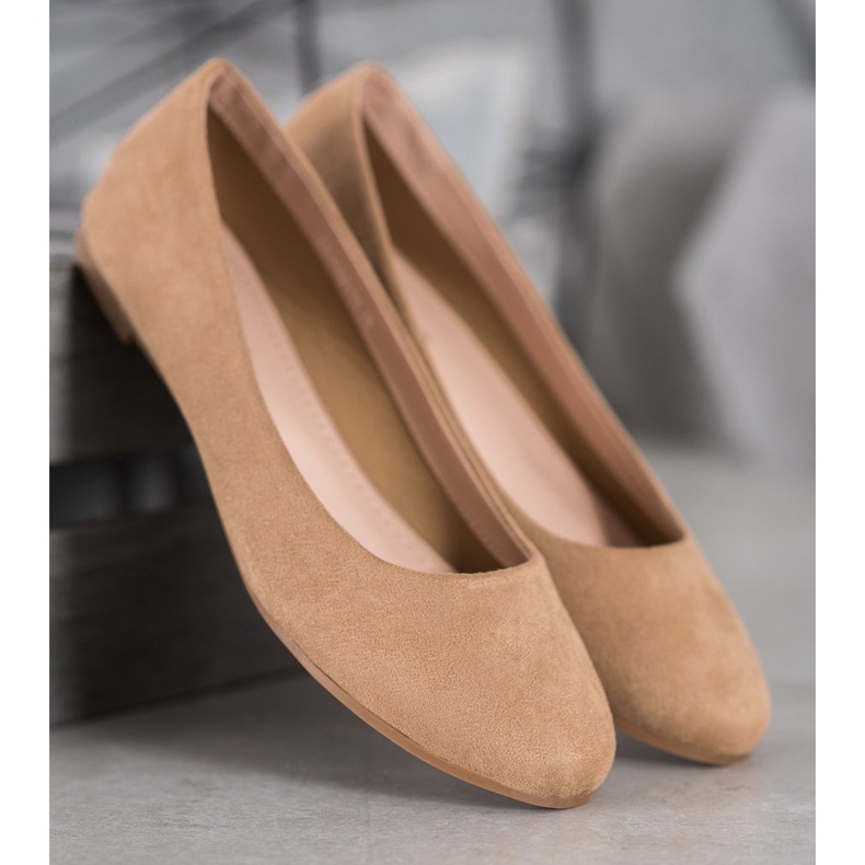 Best Shoes Bailarinas de ante marrón 2