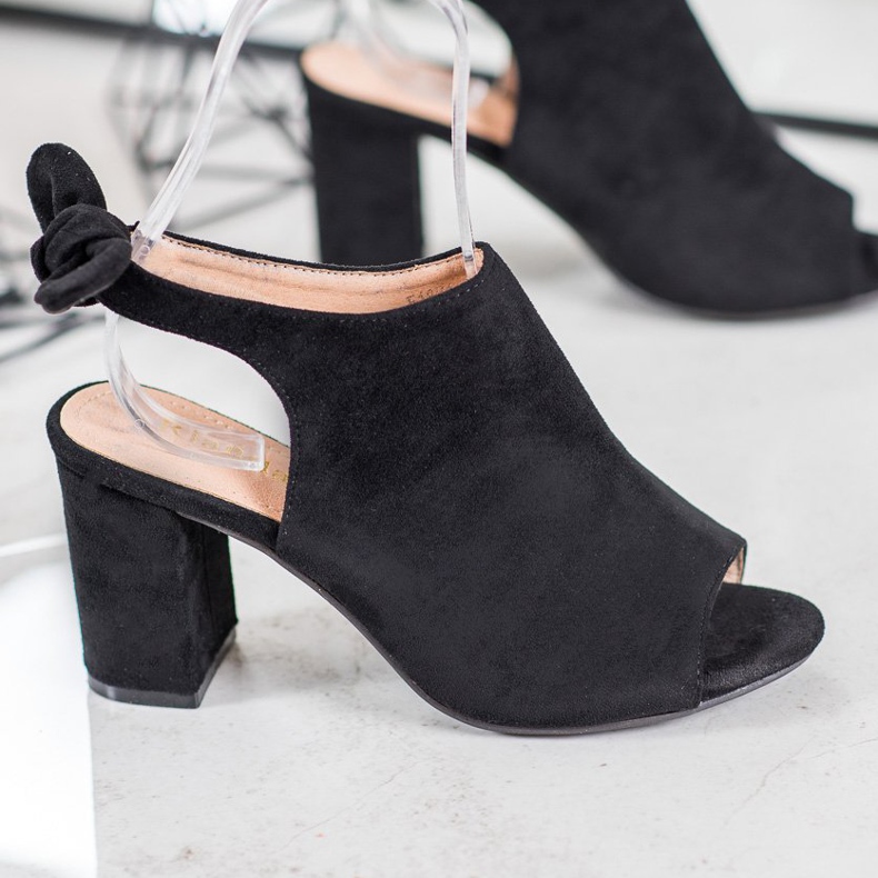 SHELOVET Sandalias de tacón negro 1