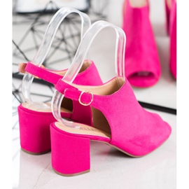 SHELOVET Sandalias clásicas de tacón alto rosado 4