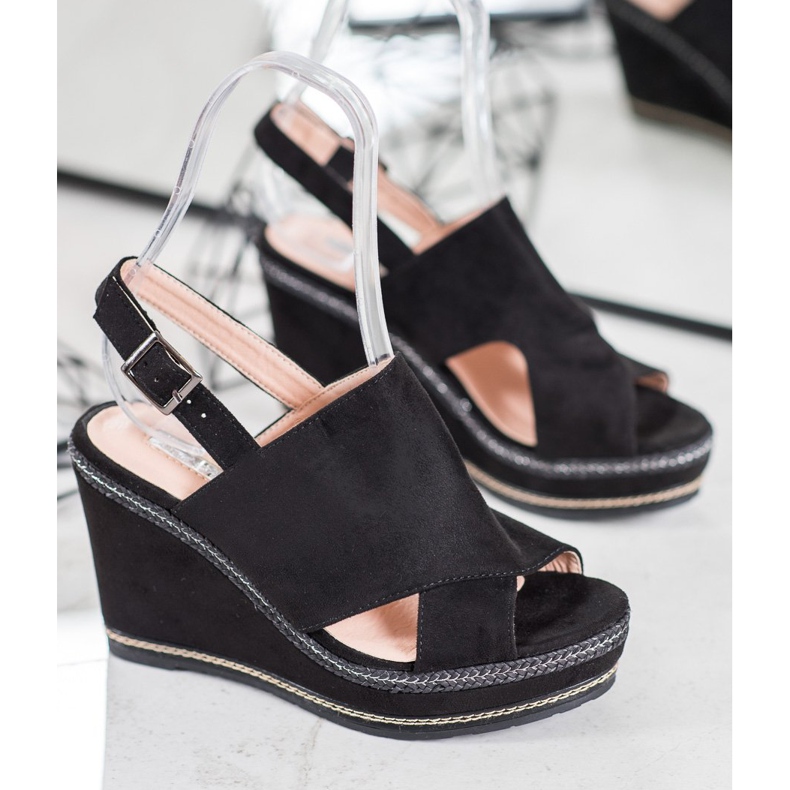 Best Shoes Sandalias negras de moda negro 1