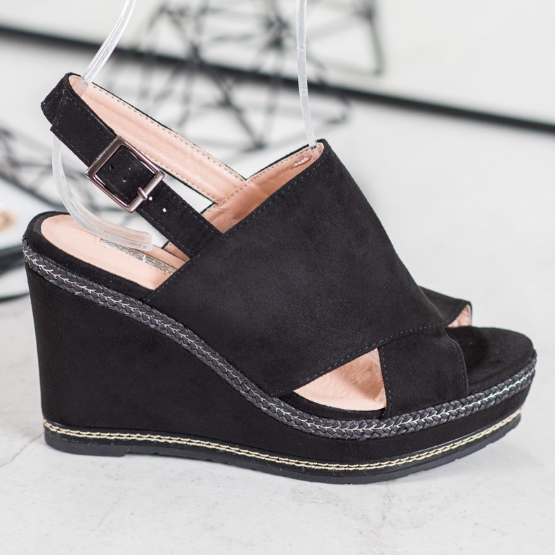 Best Shoes Sandalias negras de moda negro 2