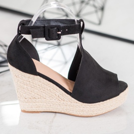 Queen Vivi Cuñas de ante confeccionadas negro 2 Queen Vivi Cuñas de ante confeccionadas negro 2