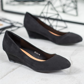 SHELOVET Bombas de cuña negras negro 3