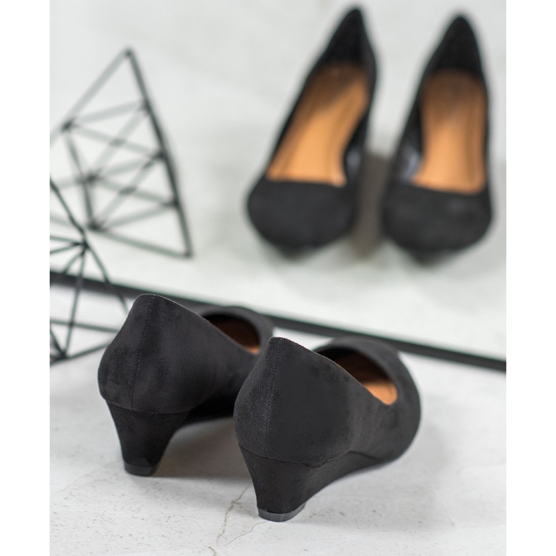 SHELOVET Bombas de cuña negras negro 1