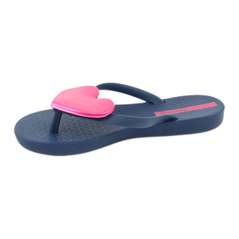 Flip Blue Blue -Flip -Flops con un corazón rosa de ipanema rosado 1