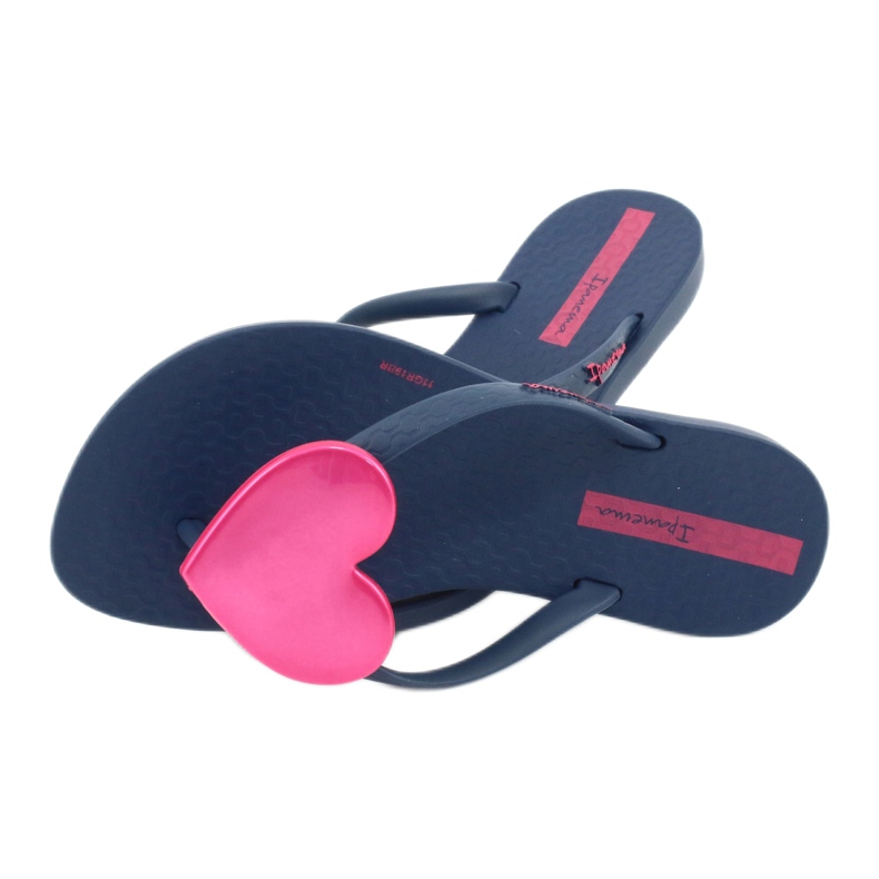 Flip Blue Blue -Flip -Flops con un corazón rosa de ipanema 4