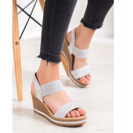 Sea Elves Sandalias de cuña con estilo gris 5