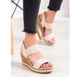 Sea Elves Sandalias de cuña con estilo marrón 4