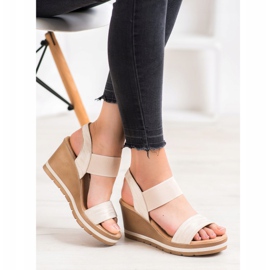Sea Elves Sandalias de cuña con estilo marrón 5