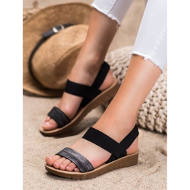 Sea Elves Sandalias sin cordones en la plataforma negro 2