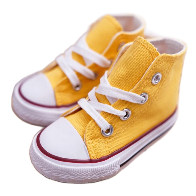 Zapatillas de deporte para niños clásicos de color alto amarillo 3