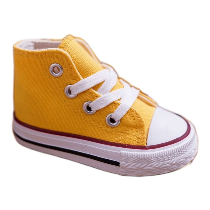 Zapatillas de deporte para niños clásicos de color alto amarillo 1