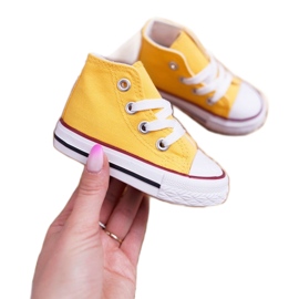 Zapatillas de deporte para niños clásicos de color alto amarillo 2