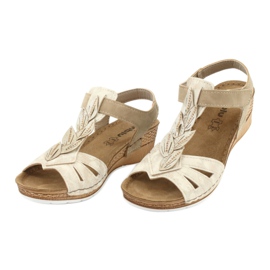 Sandalias con aplicación de piel Inblu Sabbia EP017 beige dorado 2