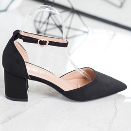 SHELOVET Zapatos de salón clásicos con hebilla negro 3