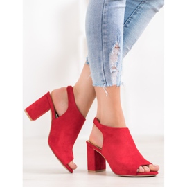 SHELOVET Sandalias de tacón rojo 1