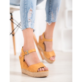 Clowse Sandalias amarillas en un tacón alto amarillo 2