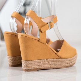 Clowse Sandalias amarillas en un tacón alto amarillo 4