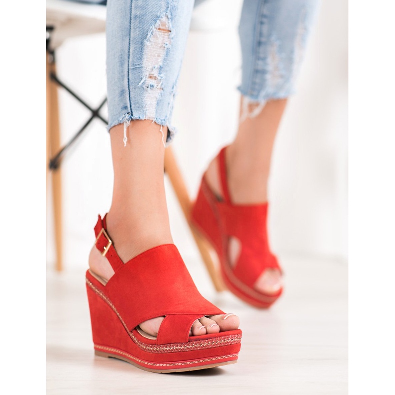 Best Shoes Sandalias rojas de moda rojo 1