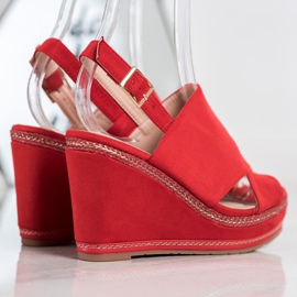 Best Shoes Sandalias rojas de moda rojo 4
