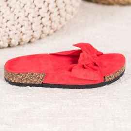 SHELOVET Zapatillas de ante en la plataforma rojo 4