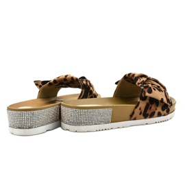 Zapatillas casual de leopardo con lazo LW-10 marrón 3
