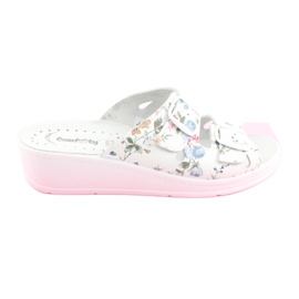 Zapatilla cuña mujer Comfooty Mia Flowers blanco multicolor 4