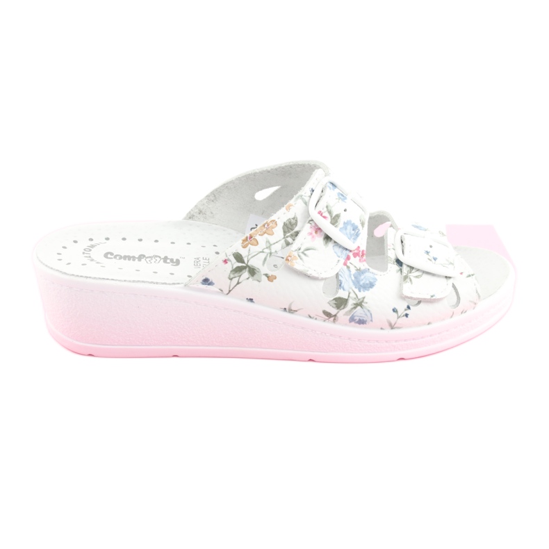 Zapatilla cuña mujer Comfooty Mia Flowers blanco multicolor 4 Zapatilla cuña mujer Comfooty Mia Flowers blanco multicolor 4