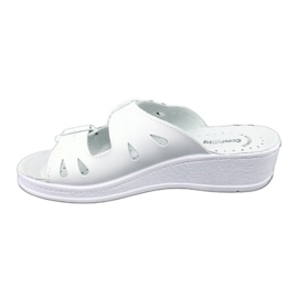 Flip de cuero para mujeres Flip cuñas blancas blanco 1