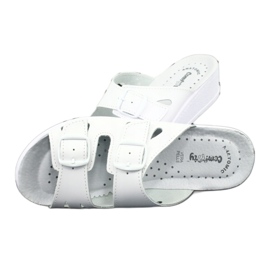Flip de cuero para mujeres Flip cuñas blancas blanco 4
