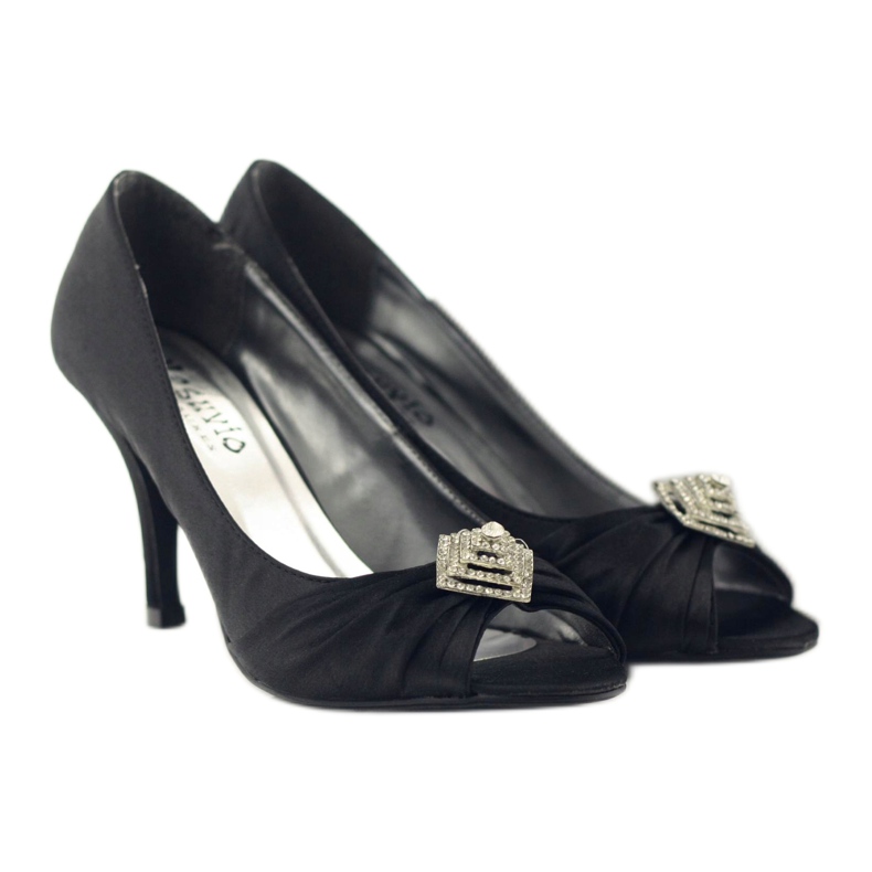 Zapatos de salón con decoración plateada McArthur 05-bk negro 5