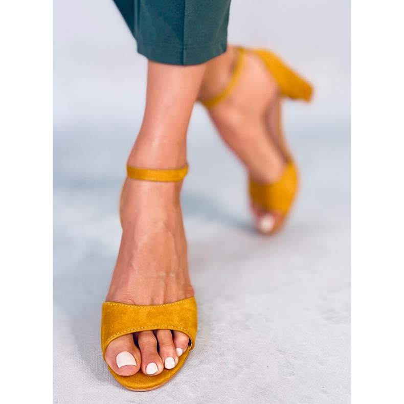 Sandalias de tacón alto miel 88-395 Amarillo 1