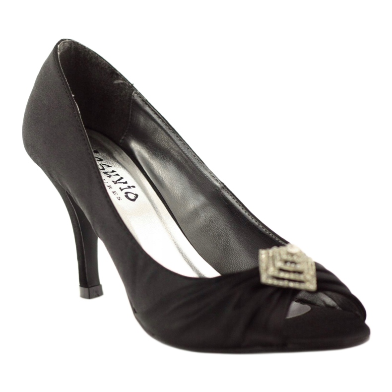 Zapatos de salón con decoración plateada McArthur 05-bk negro 1