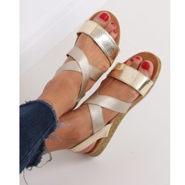 Sandalias doradas de mujer AM042 Gold dorado 2