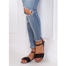 Sandalias negras para mujer 35-197 Negro 1