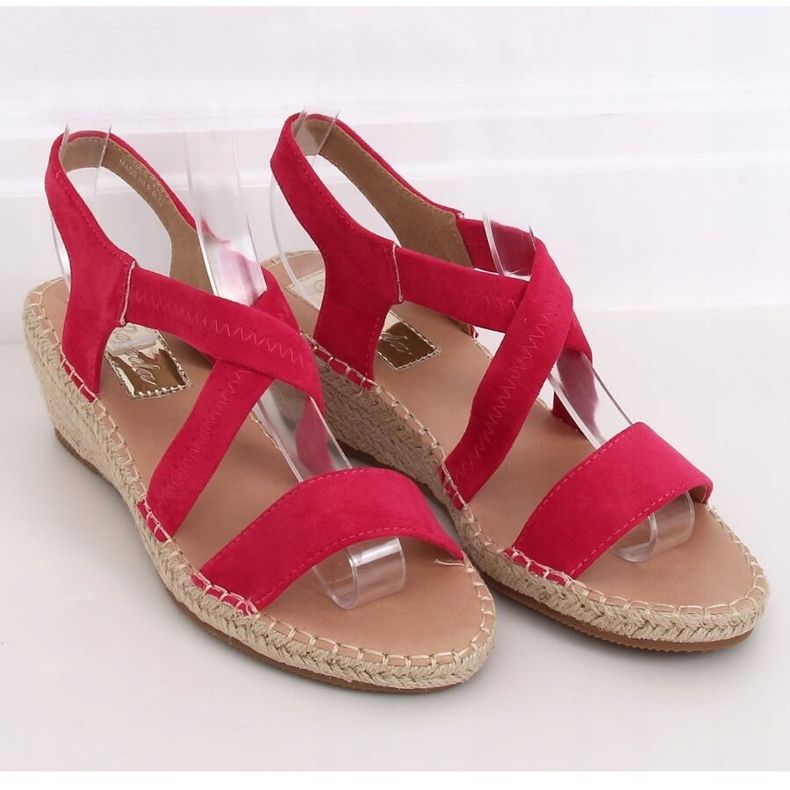 Sandalias cuña alpargatas fucsia S-823 Fushia rosa 1