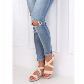 Sandalias beige en alpargatas de cuña S-823 Beige 3